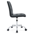 Hawthorne Collections Modern Faux Leather Mid Back Swivel Chair in Black
