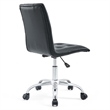 Hawthorne Collections Modern Faux Leather Mid Back Swivel Chair in Black