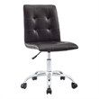 Hawthorne Collections Modern Faux Leather Mid Back Swivel Chair in Brown