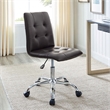 Hawthorne Collections Modern Faux Leather Mid Back Swivel Chair in Brown