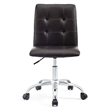 Hawthorne Collections Modern Faux Leather Mid Back Swivel Chair in Brown