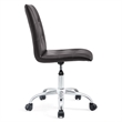 Hawthorne Collections Modern Faux Leather Mid Back Swivel Chair in Brown