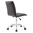Hawthorne Collections Modern Faux Leather Mid Back Swivel Chair in Brown