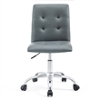 Hawthorne Collections Modern Faux Leather Mid Back Swivel Chair in Gray