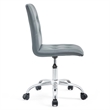 Hawthorne Collections Modern Faux Leather Mid Back Swivel Chair in Gray