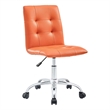 Hawthorne Collections Modern Faux Leather Mid Back Swivel Chair in Orange
