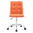 Hawthorne Collections Modern Faux Leather Mid Back Swivel Chair in Orange