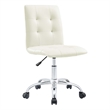 Hawthorne Collections Faux Leather White Swivel Chair 37