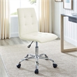 Hawthorne Collections Faux Leather White Swivel Chair 37
