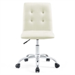 Hawthorne Collections Faux Leather White Swivel Chair 37
