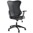 Hawthorne Collection Faux Leather Mesh Office Chair in Black