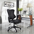 Hawthorne Collection Faux Leather Mesh Office Chair in Black