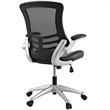 Hawthorne Collection Faux Leather Mesh Office Chair in Black