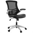 Hawthorne Collection Faux Leather Mesh Office Chair in Black