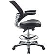 Hawthorne Collection Faux Leather Black Drafting Stool Rectangular Adjustable 49