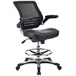 Hawthorne Collection Faux Leather Black Drafting Stool Rectangular Adjustable 49