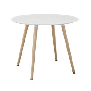 Hawthorne Collection Wood White Dining Table Round 35.5&quot Unassembled