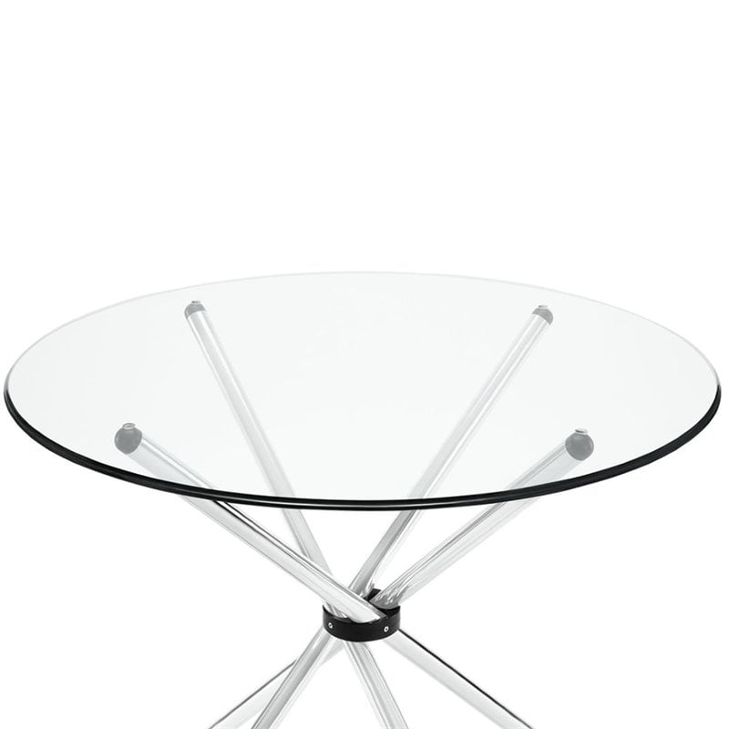 Hawthorne Collection Round Glass Top Dining Table