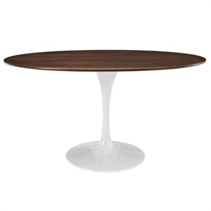 Hawthorne Collection Wood Walnut Dining Table Oval Chip Resistant 60&quot
