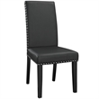 Hawthorne Collections Faux Leather Black Dining Side Chair Rectangular 39.5