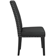 Hawthorne Collections Faux Leather Black Dining Side Chair Rectangular 39.5