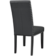 Hawthorne Collections Faux Leather Black Dining Side Chair Rectangular 39.5