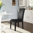 Hawthorne Collections Faux Leather Black Dining Side Chair Rectangular 39.5