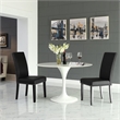 Hawthorne Collections Faux Leather Black Dining Side Chair Rectangular 39.5