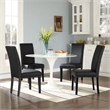 Hawthorne Collections Faux Leather Black Dining Side Chair Rectangular 39.5