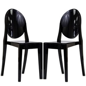 Hawthorne Collection Dining Chair in Black (Set of 2)