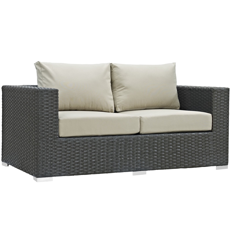 Hawthorne Collection Patio Loveseat in Canvas Antique Beige