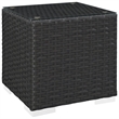 Hawthorne Collections Synthetic Rattan Black Patio End Table Square Water & UV Resistant 18