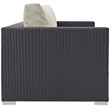 Hawthorne Collection Patio Loveseat in Espresso and Beige