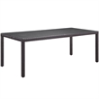 Hawthorne Collection Glass Espresso Dining Table Rectangular Water & UV Resistant 82.5