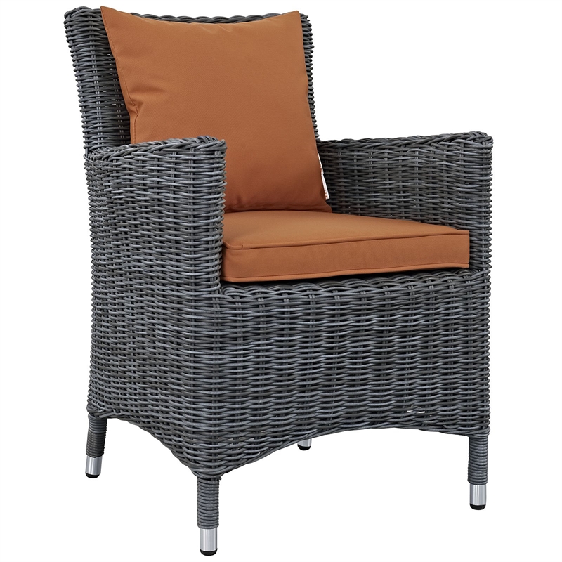 Hawthorne Collection Patio Dining Arm Chair in Canvas Tuscan