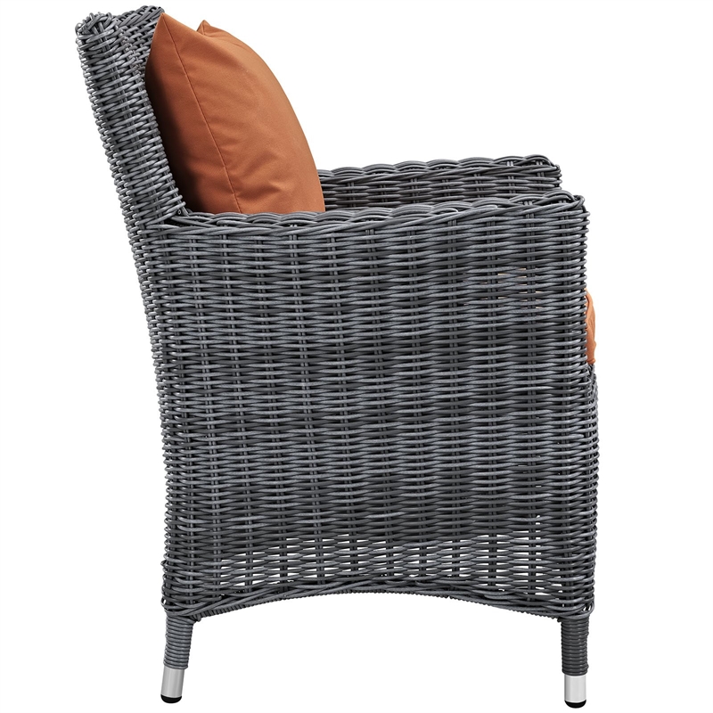 Hawthorne Collection Patio Dining Arm Chair in Canvas Tuscan