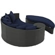 Hawthorne Collection Rattan Canvas Navy Patio Daybed Rectangular Water & UV Resistant 71