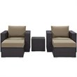 Hawthorne Collection 5 Piece Patio Sofa Set in Espresso and Mocha