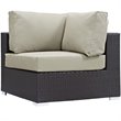 Hawthorne Collection 8 Piece Patio Sofa Set in Espresso and Beige