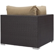 Hawthorne Collection Patio Corner Chair in Espresso and Mocha