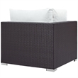 Hawthorne Collection Patio Corner Chair in Espresso and White