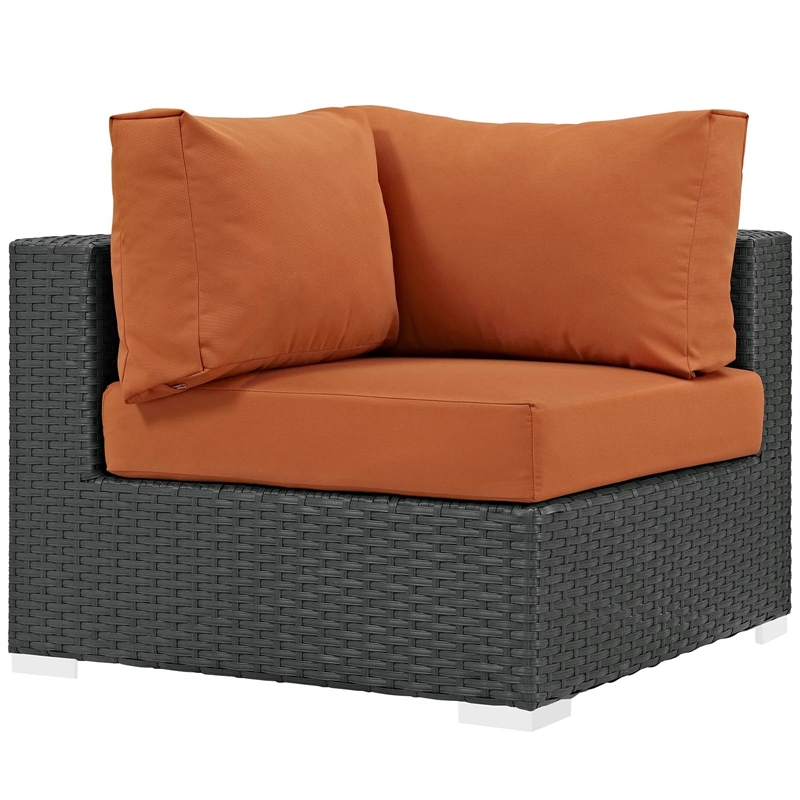 Hawthorne Collection Patio Corner Chair in Canvas Tuscan