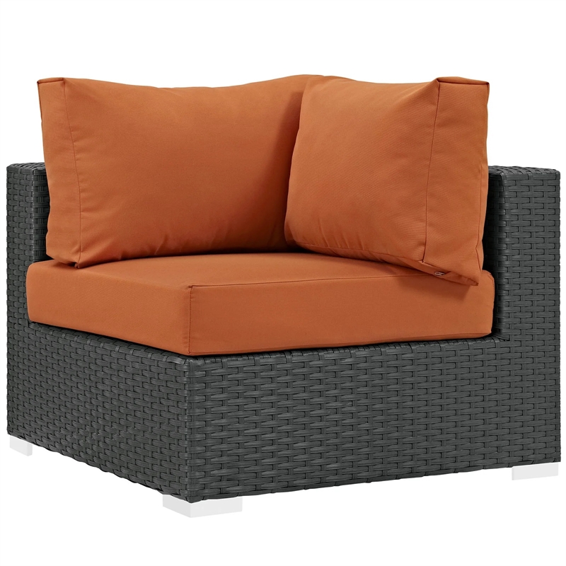 Hawthorne Collection Patio Corner Chair in Canvas Tuscan