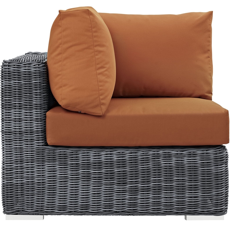 Hawthorne Collection Patio Corner Chair in Canvas Tuscan
