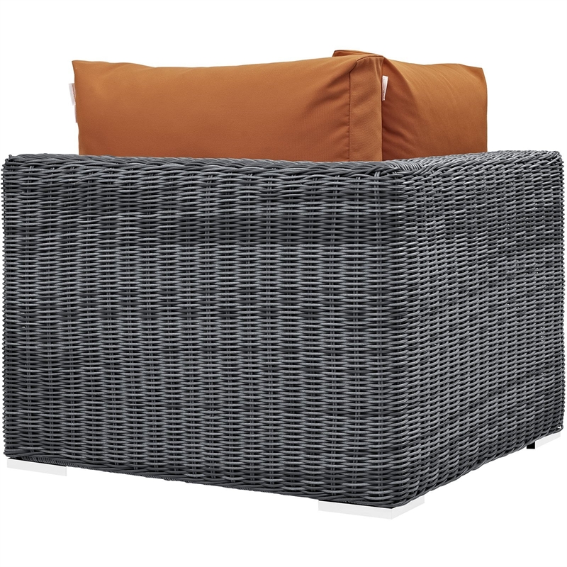 Hawthorne Collection Patio Corner Chair in Canvas Tuscan