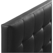 Hawthorne Collections Faux Leather Black Headboard Rectangular Queen Deep Button Tufting 61.5