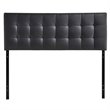 Hawthorne Collections Faux Leather Black Headboard Rectangular Queen Deep Button Tufting 61.5