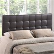Hawthorne Collections Modern Faux Leather Queen Tufted Panel Headboard in Brown