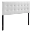 Hawthorne Collections Faux Leather White Queen Headboard Rectangular Tufted 22.5
