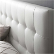 Hawthorne Collections Faux Leather White Queen Headboard Rectangular Tufted 22.5